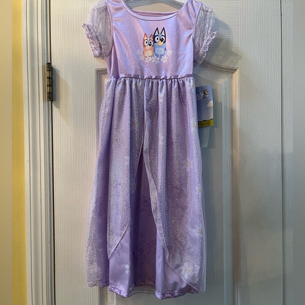 NWT Bluey Nightgown Dress Purple Size 5T